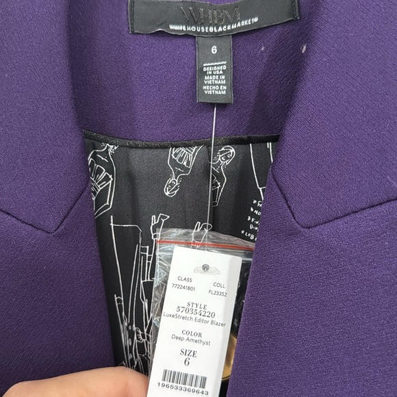 NWT WHBM Luxe Stretch Editor Blazer Purple - Picture 9 of 9